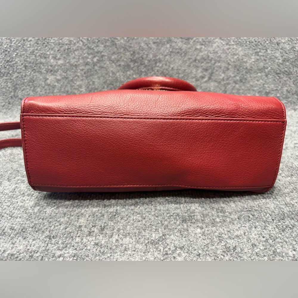 Vince Camuto Deep Red Pebbled Leather Satchel with Detachable Strap PO0129 - Picture 6 of 15